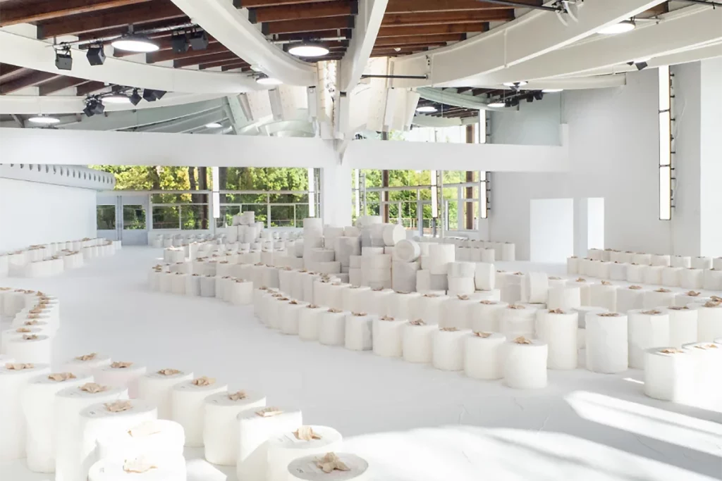 Issey Miyake Spring Summer 2025 compressed sheet paper textile