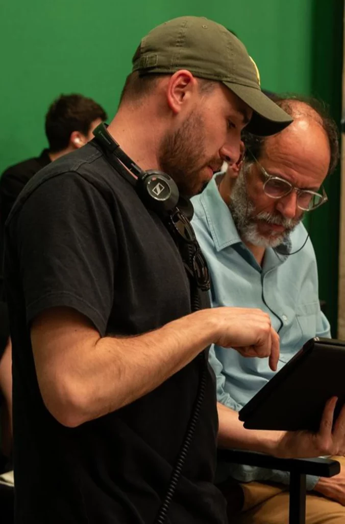 Stefano Baisi (left) Luca Guadagnino (right) on the set of Queer. ©2024 The Apartment S.r.l., FremantleMedia North America, Inc., Frenesy Film Company S.r.l. All Rights Reserved