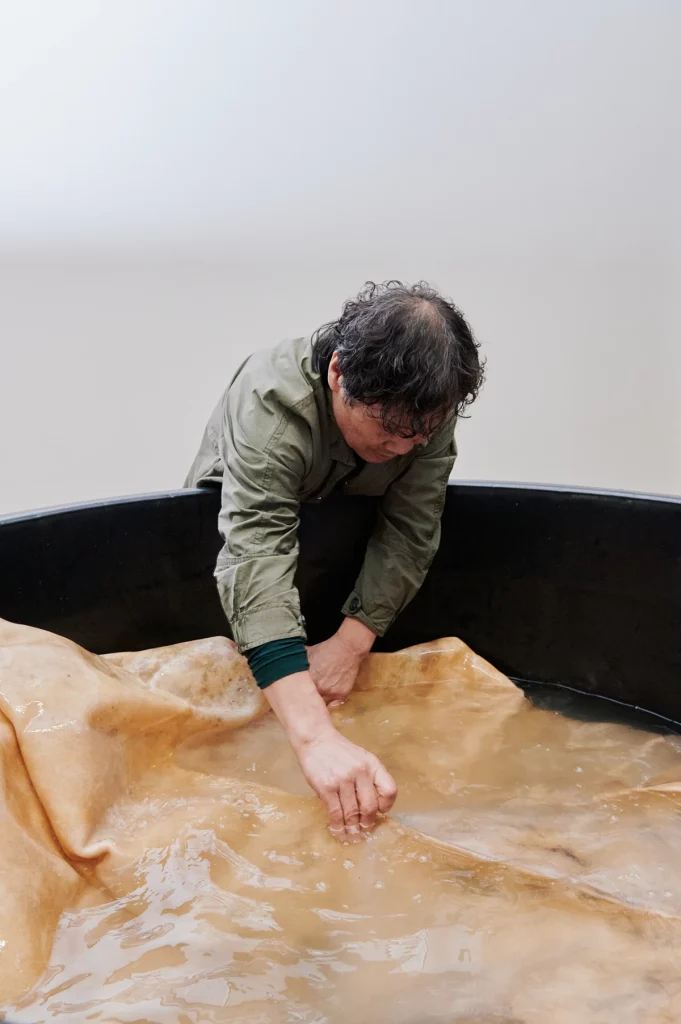 Atoui and Seo In Seok will activate the work with a performance for the opening Tarek Atoui, making of the exhibi Days Pirelli HangarBicocca Milan, 2025 - Courtesy the artist and Pirelli Hangar Bicocca, Milan Photo Francesco Margaroli