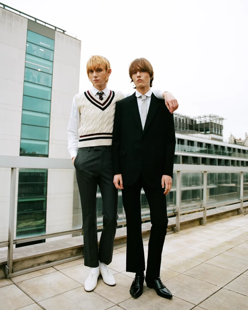 Pol Sound wearing full looks Celine Homme. Photography by Laura Friedli, styling Audrey Le Pladec