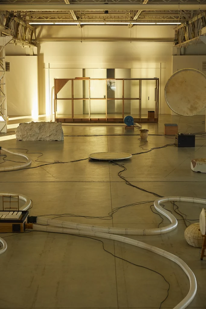 Tarek Atoui “Improvisation in 10 Days” Exhibition view at Pirelli HangarBicocca, Milan, 2025 Courtesy the artist and Pirelli HangarBicocca, Milan Photo Rasa Juskeviciute