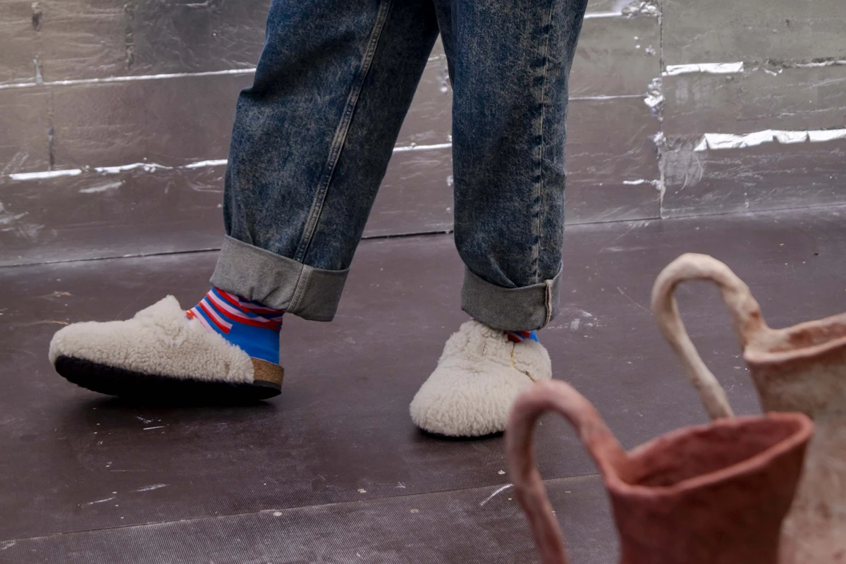 Detail of UVNT Director Sergio Sancho in his Birkenstock, photography @mariasantos