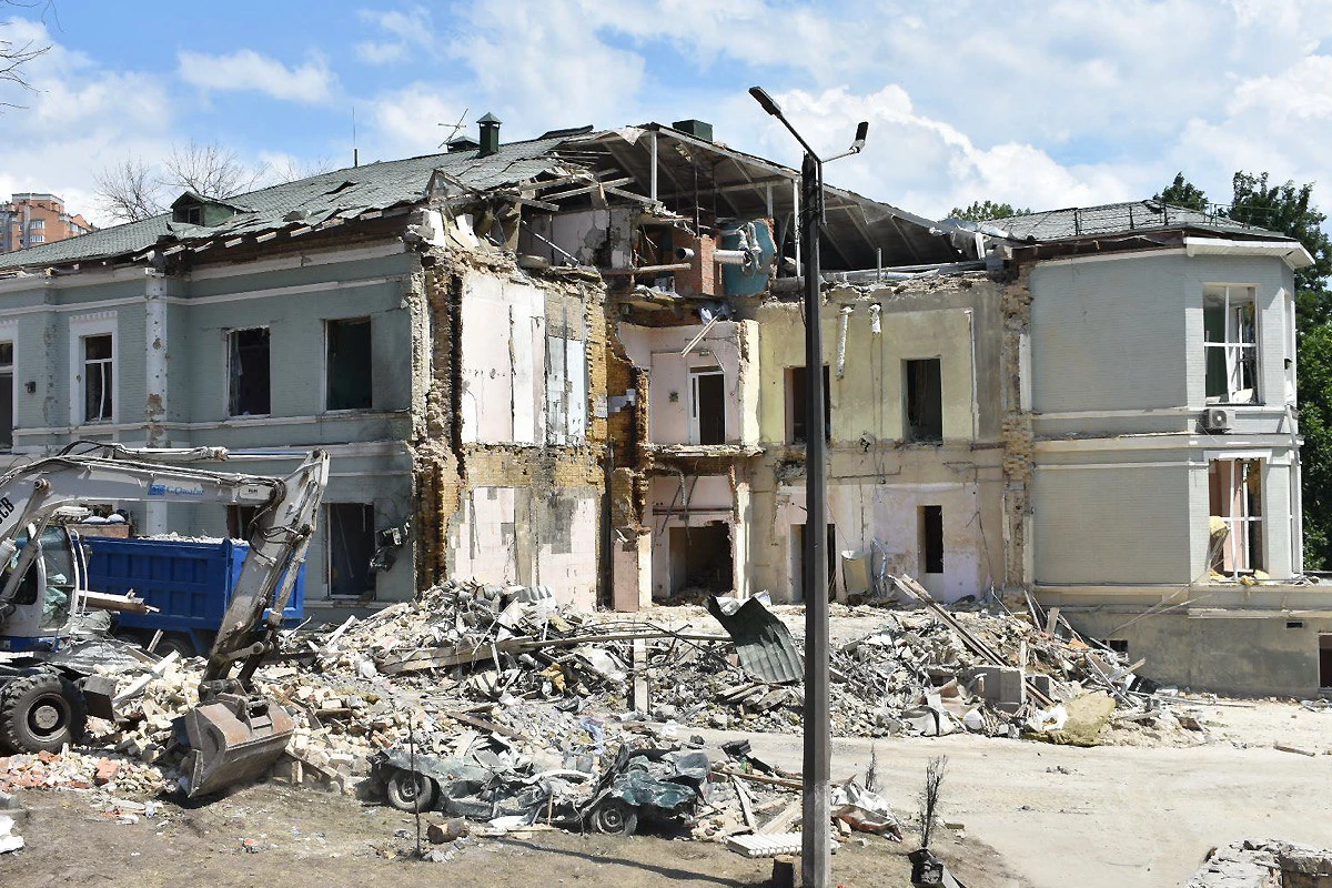 Okhmatdyt Children’s Hospital after a bomb explosion on July 8, 2024, Kiev, Ukraine