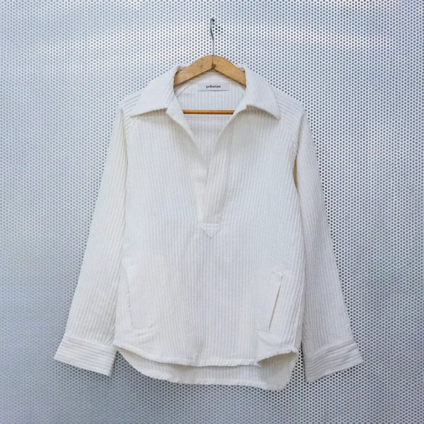 Polo Shirt in Hemp Velvet Chenille