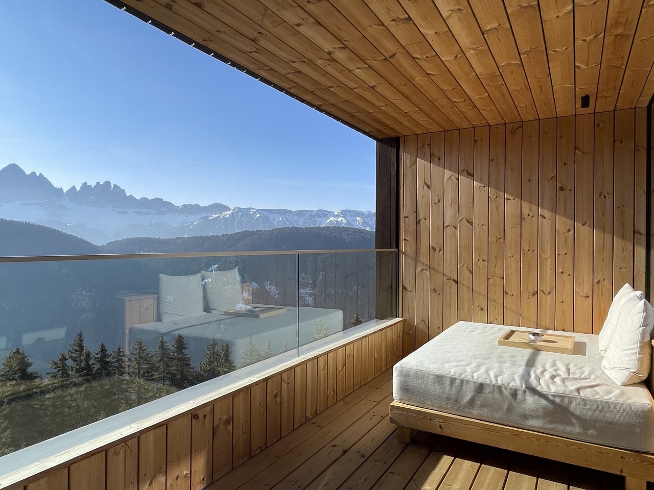 The suite terrace at Forestis Dolomites