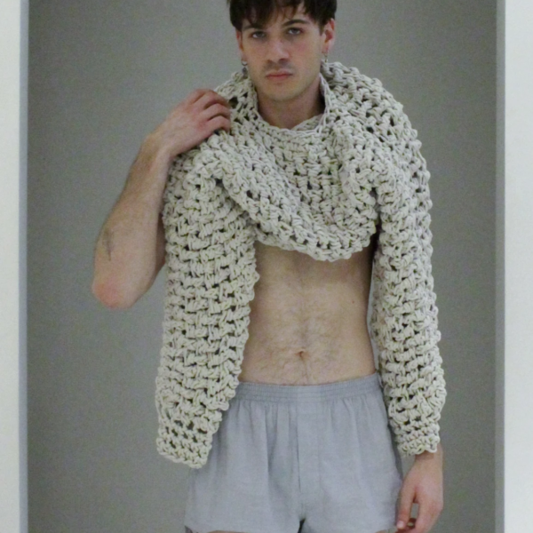 Hemp Sweater Macramé<br>Oversize and perforated