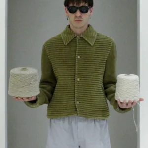 Green Hemp Bomber<br>Velvet chenille