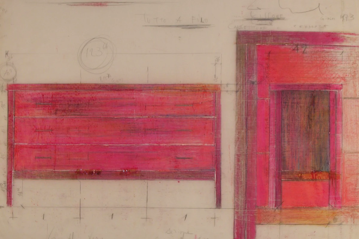 Archivio Carlo De Carli, Disegno Di Cassettone, 1963