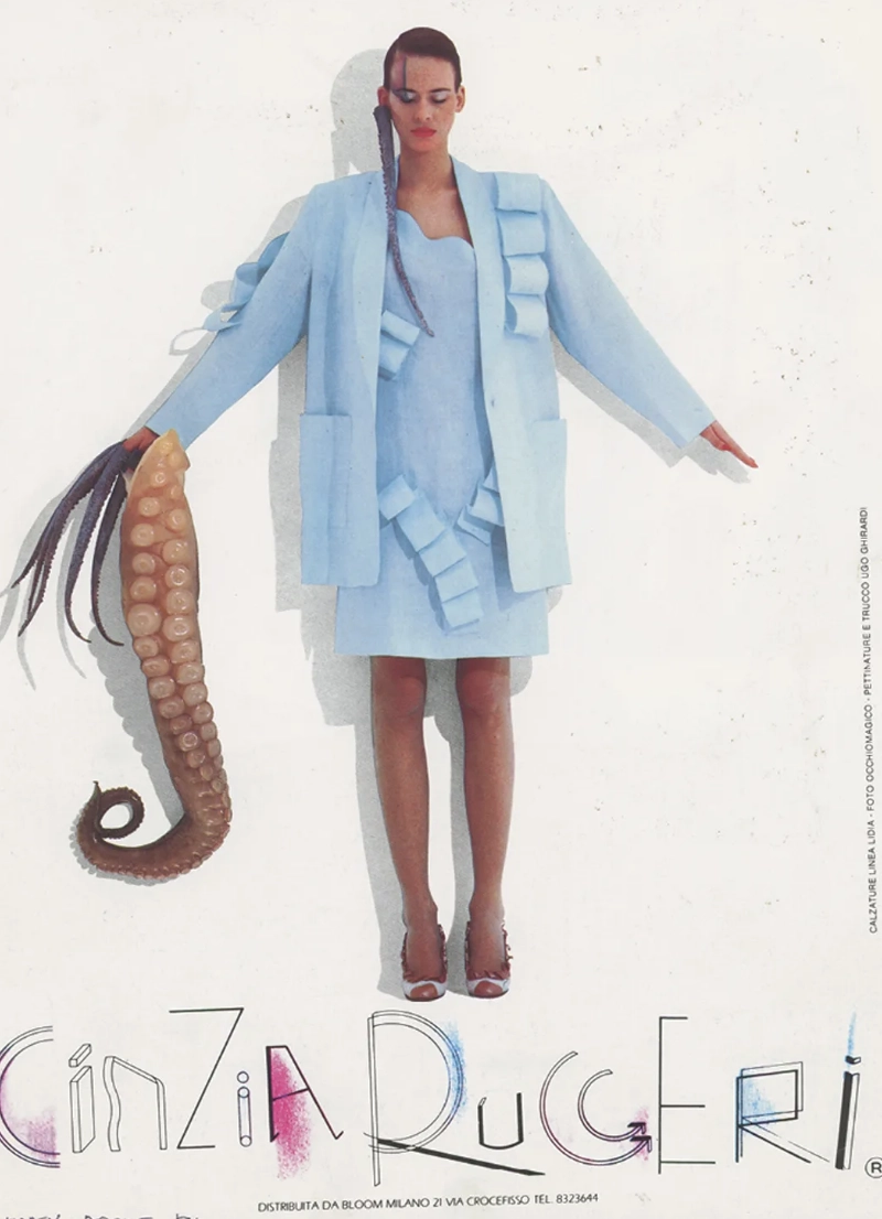 Advertisement for Cinzia Ruggeri’s Spring_Summer 1984 collection. From Vanity, April 1984