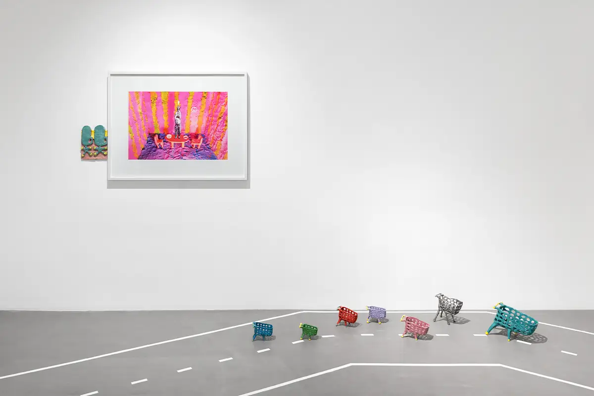 Lampoon, An internal view of the installation at ArtNoble gallery. Photography Michela Pedranti