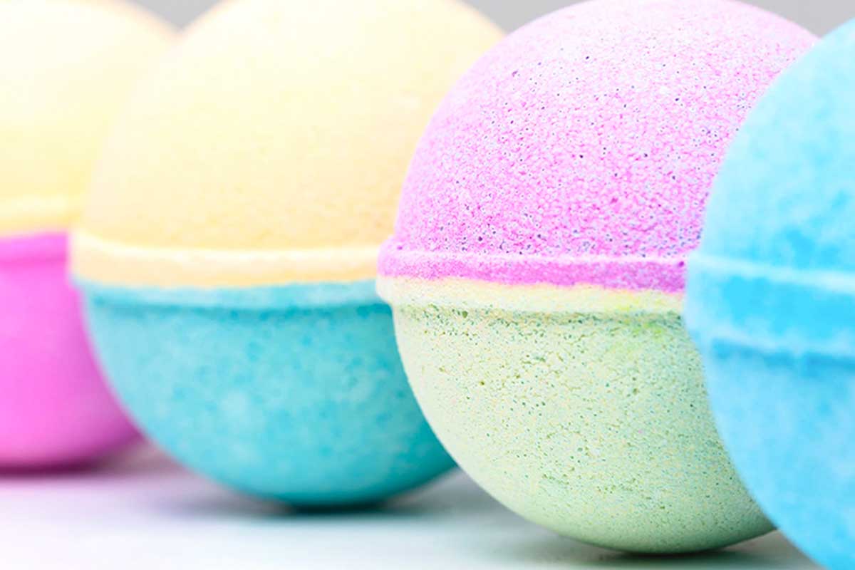 Colorful CBD Infused Bath Bombs