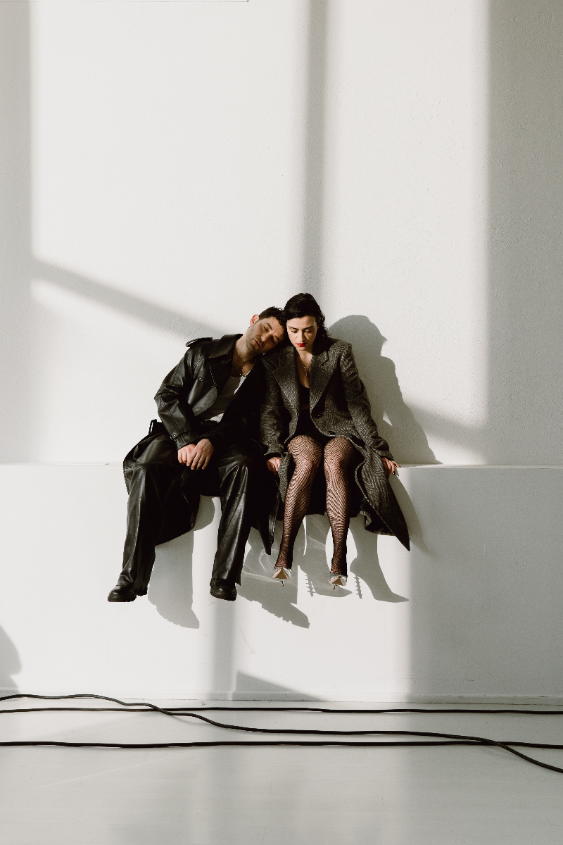 Dario Wears Full Look Moschino, Shoes Sergio Rossi_ Veronica Wears Full Look Blumarine, Shoes Le Silla. Photography Andrea Ariano, Styling Lorenzo Oddo