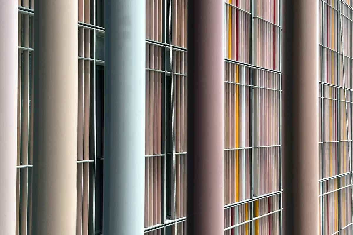 Vertical panels run through the floors of the Four Seasons Abu Dhabi