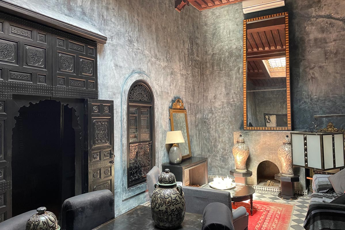 Furniture pieces in Dar Darma's blue suite