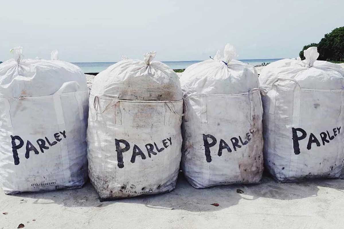 Jumbo silo bags packed full of intercepted marine plastic debris lampoon magazine