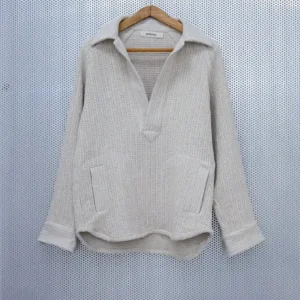 Handwoven Hemp Polo<br>silk and linen