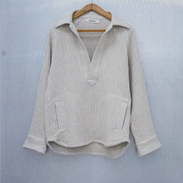 Handwoven Hemp Polo<br>silk and linen