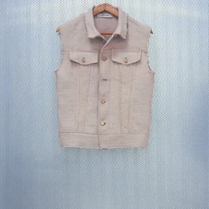 Hemp Double Denim Vest<br>panel construction