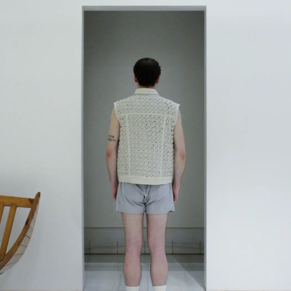Lampoon Handwoven Hemp Vest with Canvas Details and Brass Buttons