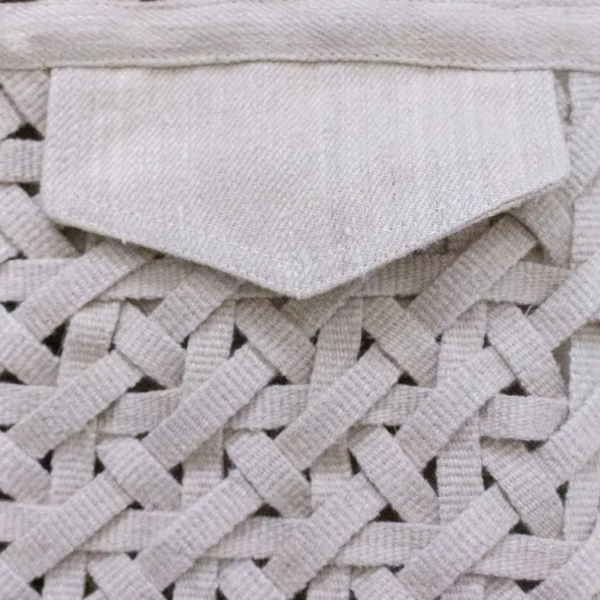 Detail Handwoven Hemp Vest with Canvas, Fabric Pattern
