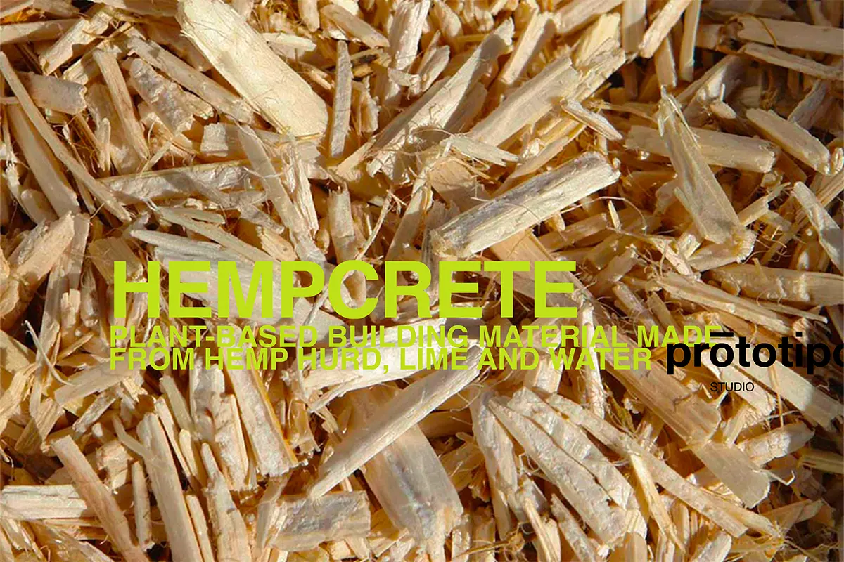 Hempcrete. Plant-based building material made from hemp hurd