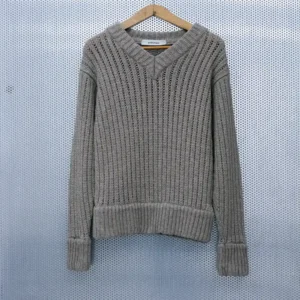Italian Hemp and Wool Pullover <br>drop stitch
