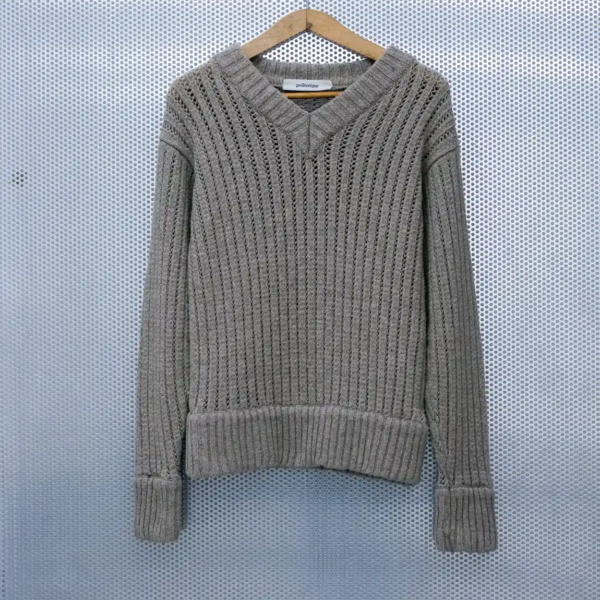 Italian Hemp and Wool Pullover <br>drop stitch