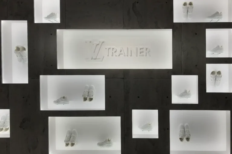 LV Trainer pensata da Virgil Abloh come tela bianca per gli artisti in collaaborazione con Louis Vuitton