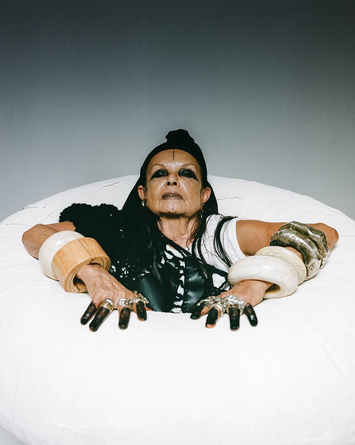 Michèle Lamy portrayed by Tarek Mawad, styling Calvin Nymon