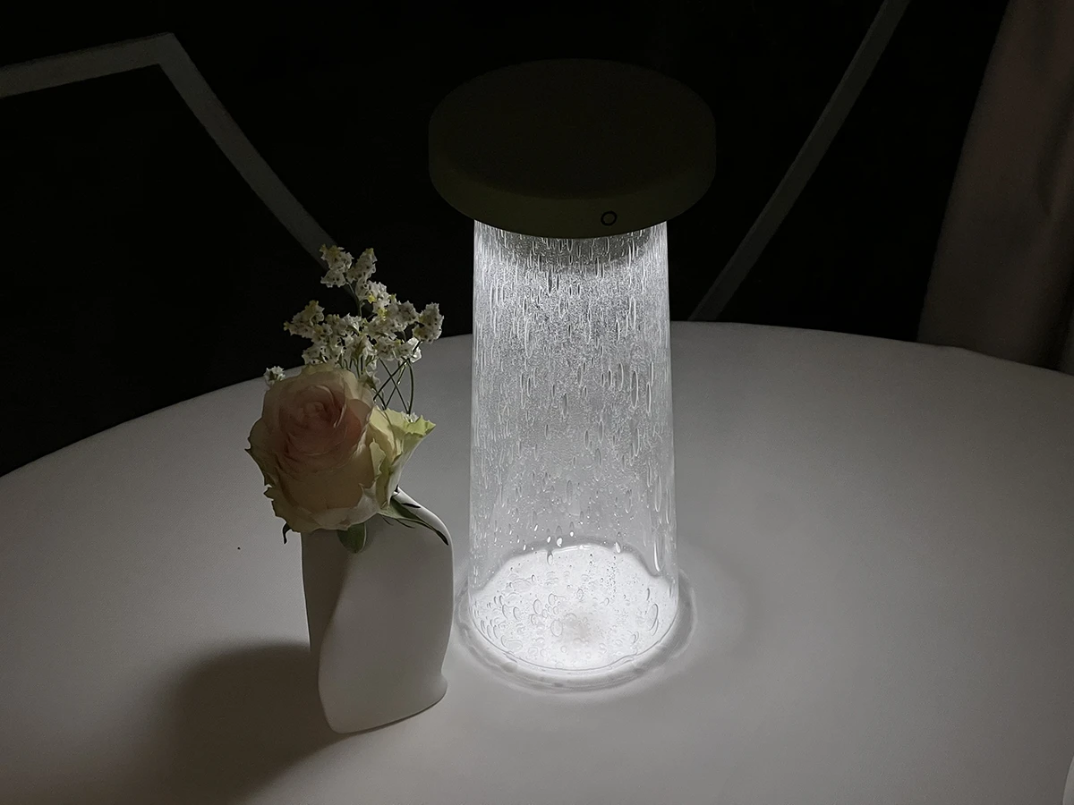Minimalist light above a table