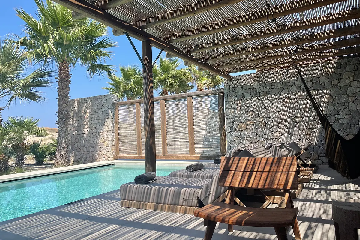 Oku, Kos, the private patio