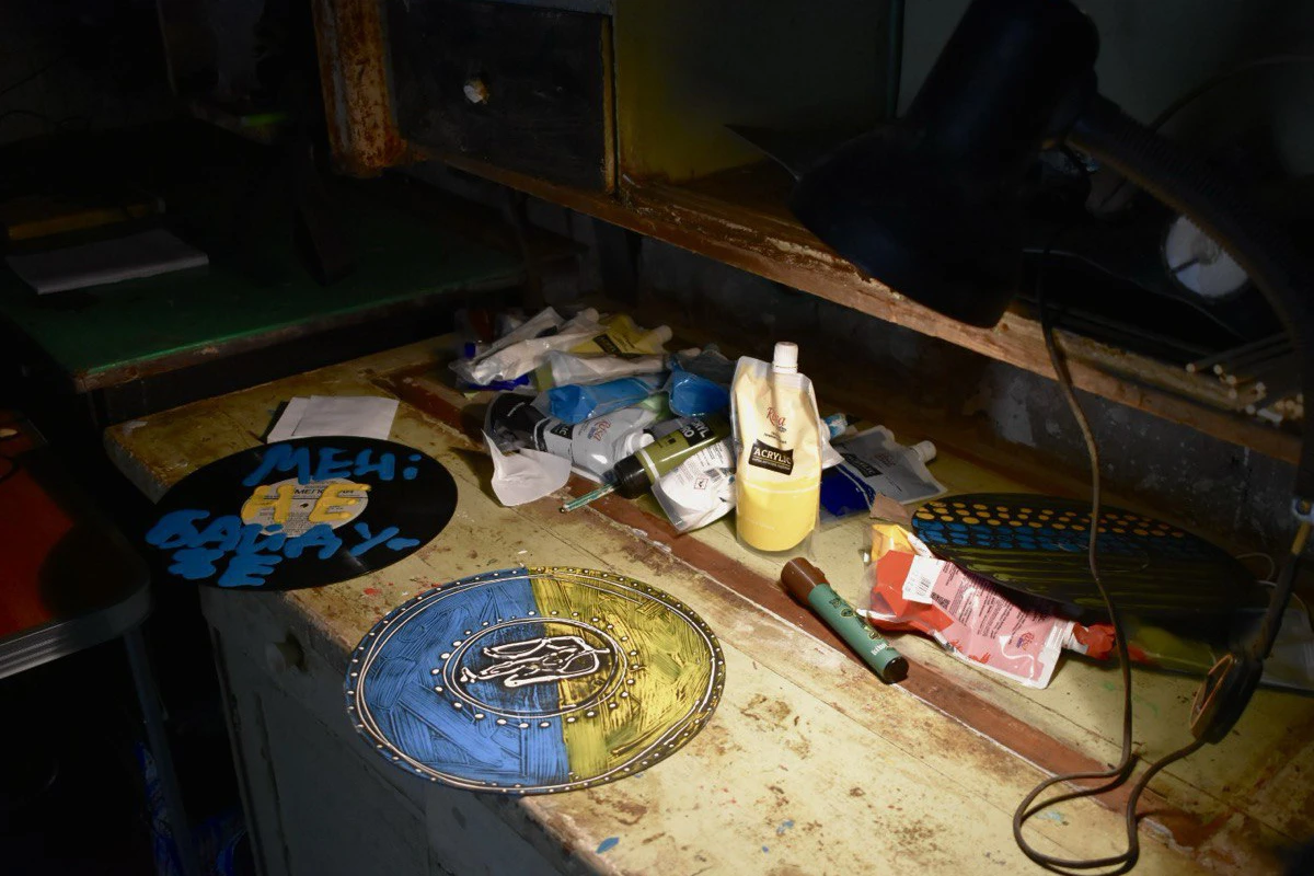 Pavlo’s workshop-room in his military house in Donbas, Ukraine