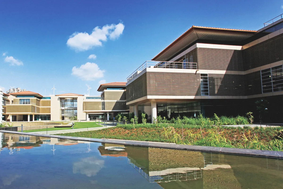 Suzlon One Earth (Pune, Maharashtra, India) is a LEED Platinum and GRIHA 5 star certified building and is one of the greenest corporate campuses in the world