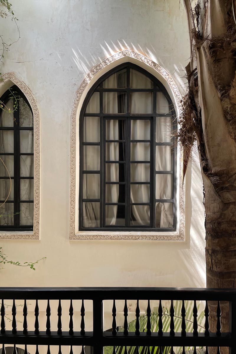 The characteristic Moroccan windows at Dar Darma