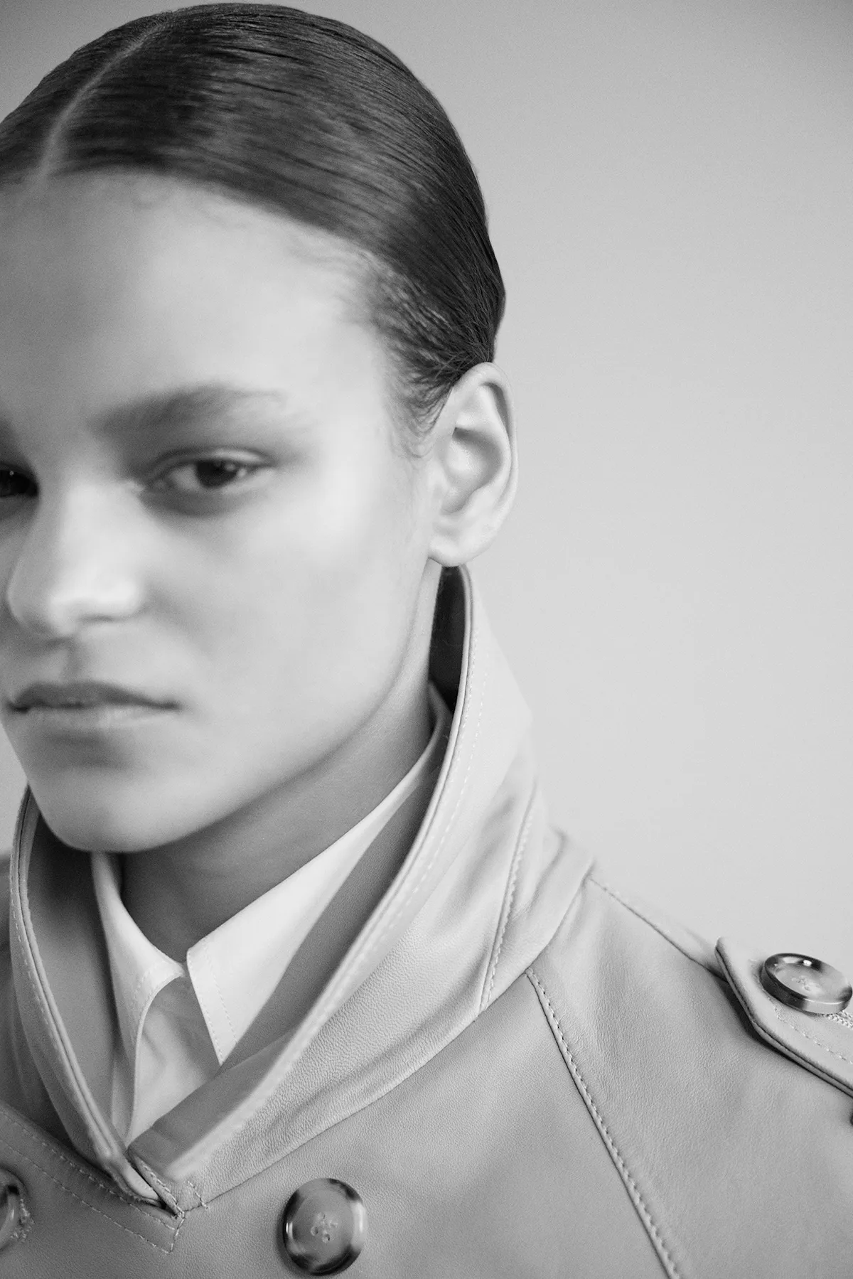 Trench coat and shirt Toteme - Photography Amber Grace Dixon, styling Oisin Boyd and Ellie May Brown