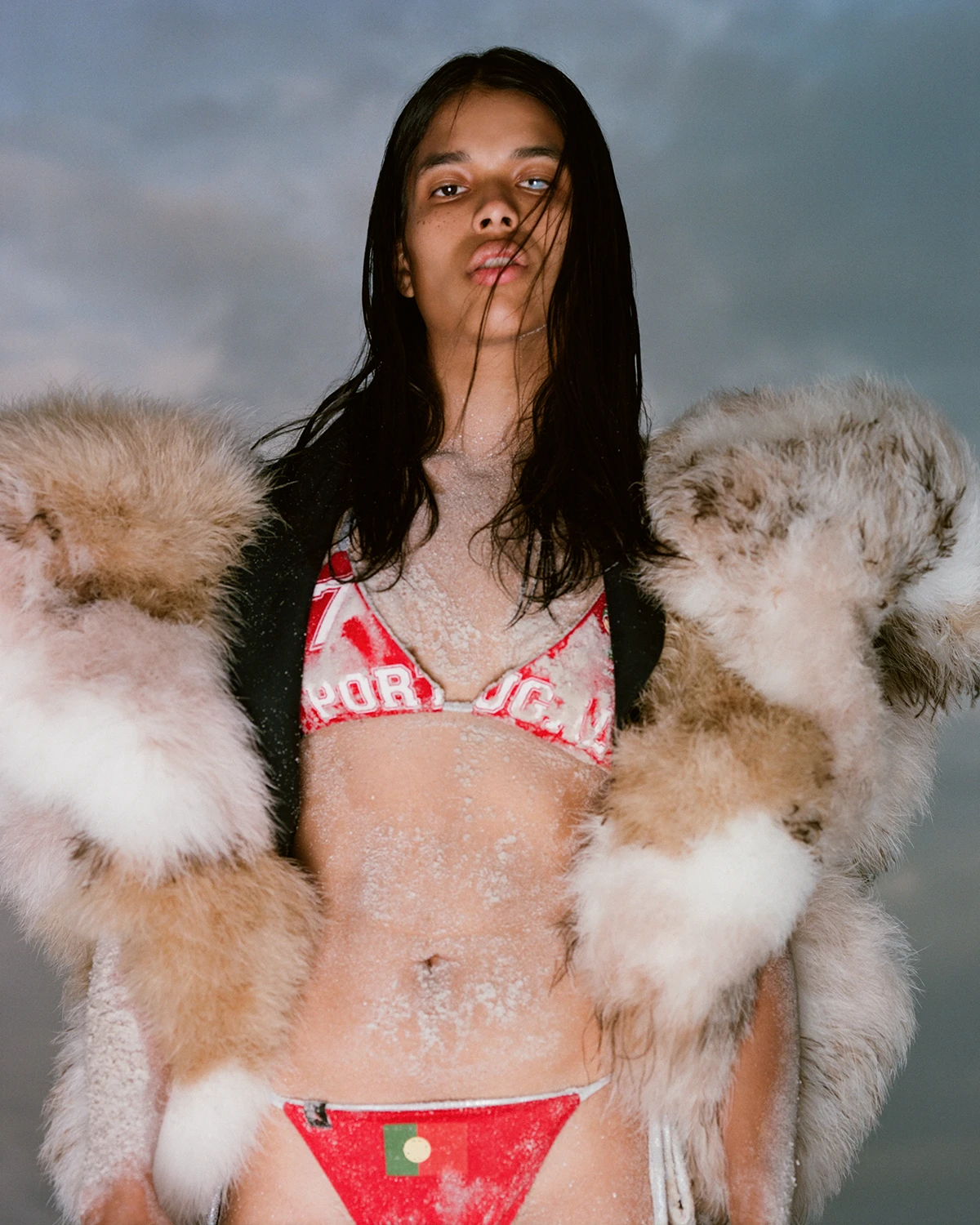 Vest Louis Vuitton, bikini Studio Bara. Photography Stevie and Mada, styling Alison Marie Isbell