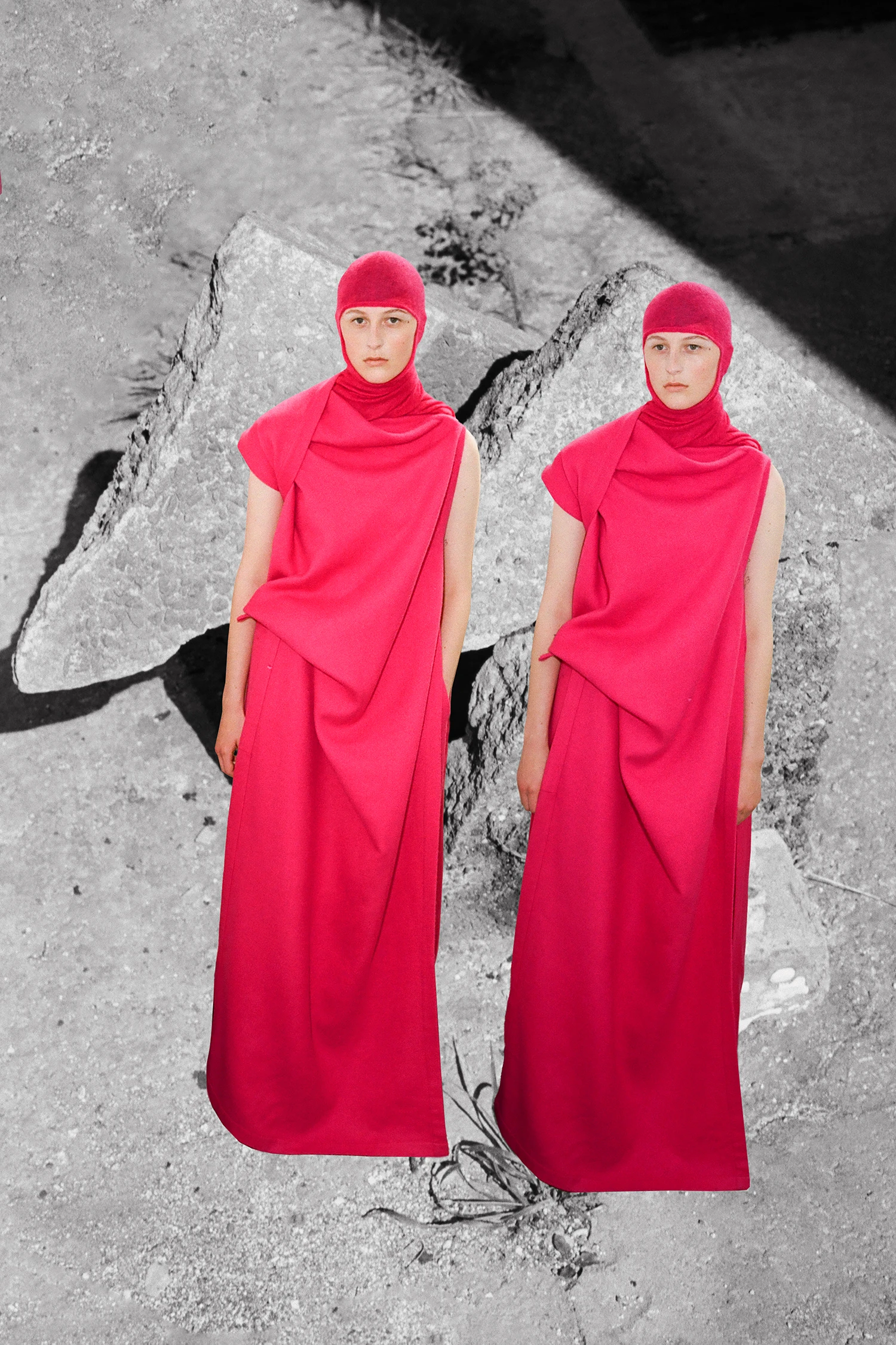 dress and headscarf Issey Miyake. Photography Guy Bolongaro, styling Lottie Collins