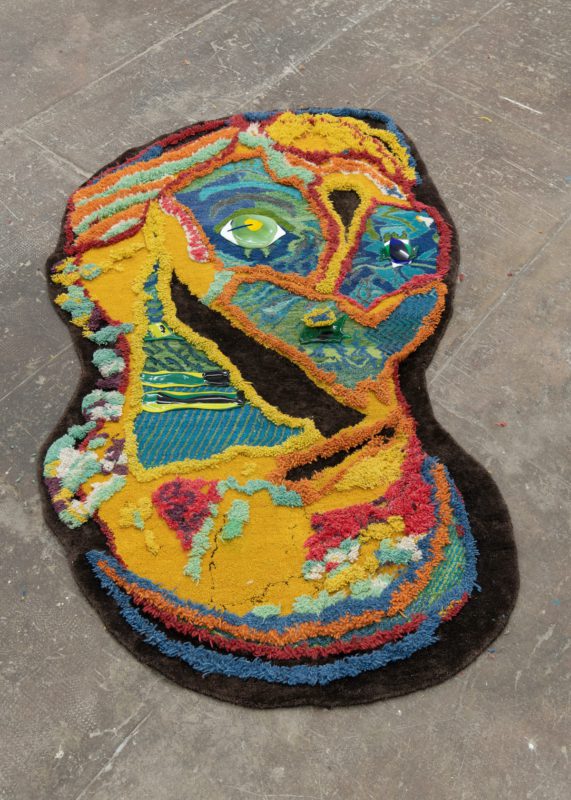 Lampoon Magazine, LORENZO VITTURI EXHIBITION JUGALBANDI, 'FLOWER MARKET #1', WOOL, BAMBOO SILK, PERUVIAN BALLS, MURANO GLASS, PH. BY GIORGIO BENNI