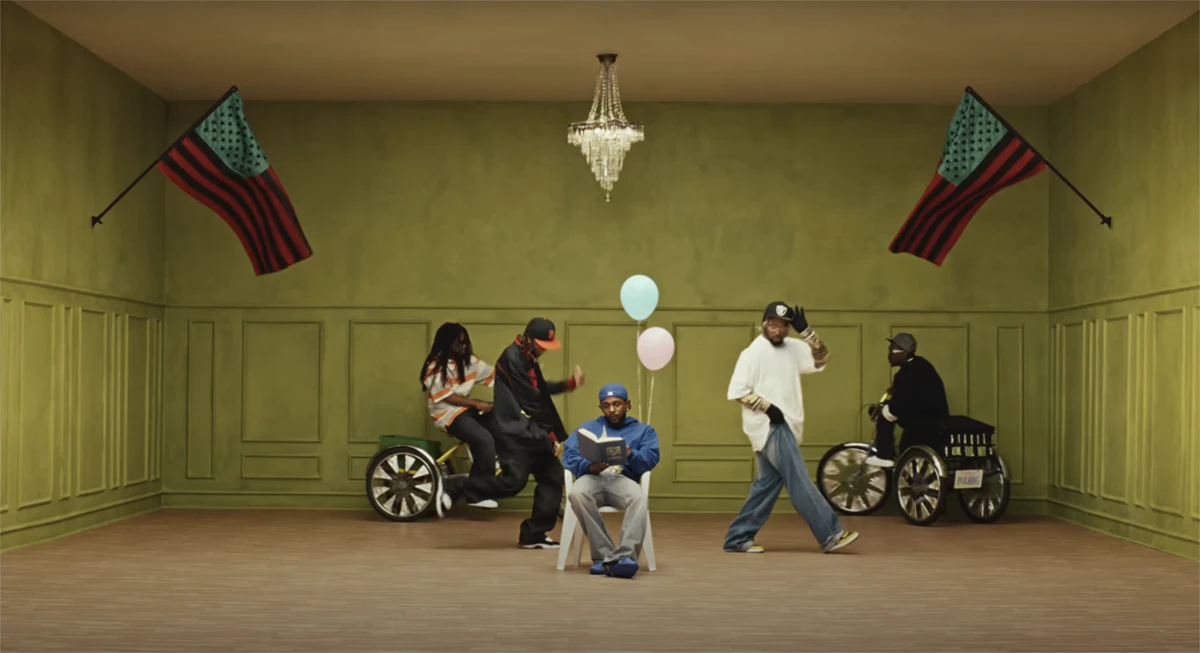 Squabble up's video, Kendrick Lamar