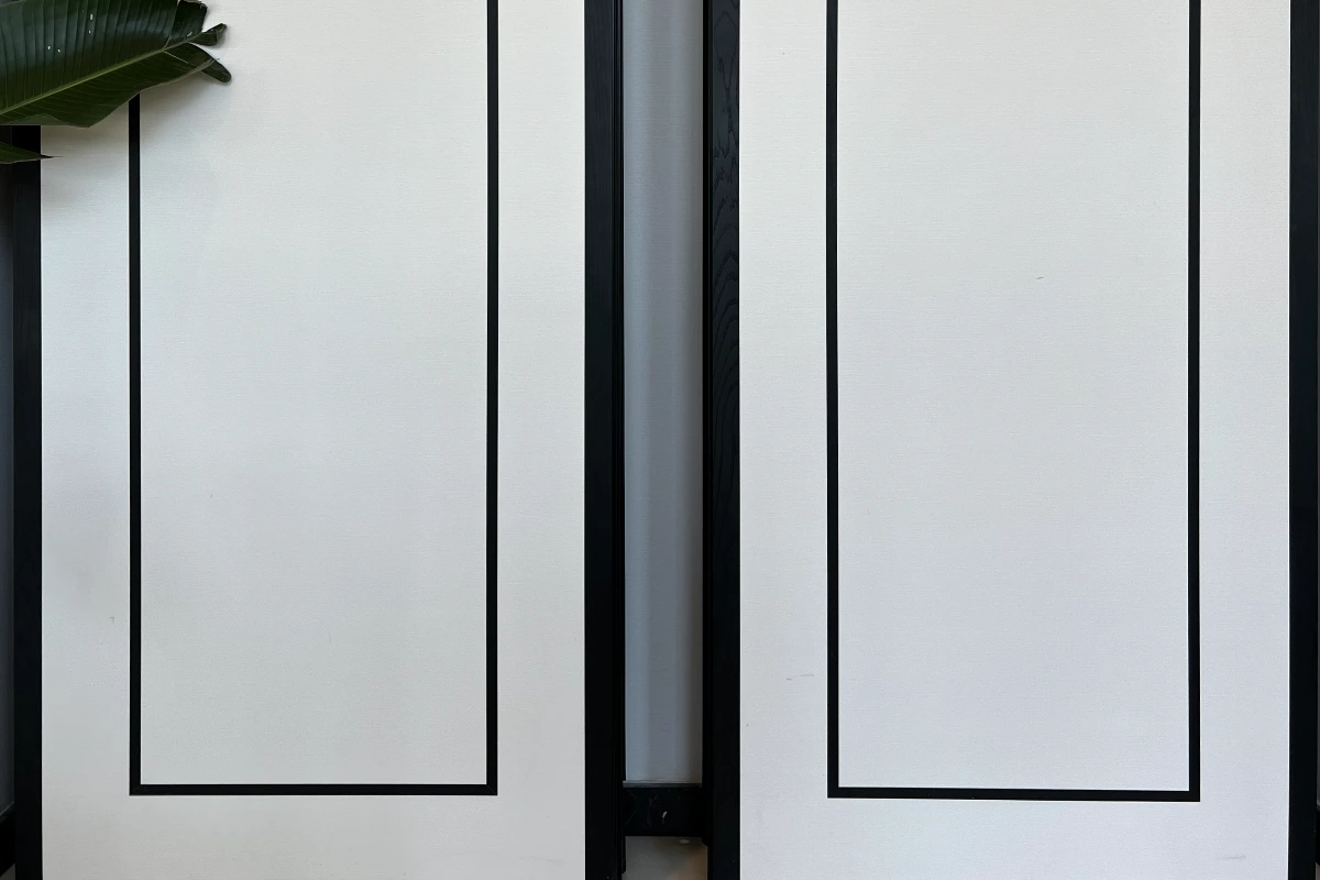 Geometric black-and-white boiserie