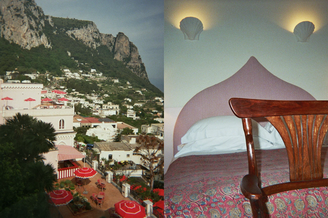 Capri Island with Pink Bed in Shell design