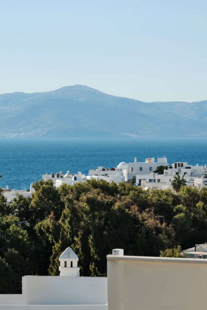 Mykonos as seen from the Belvedere Hotel. Photography Yiorgos Kaplanidis