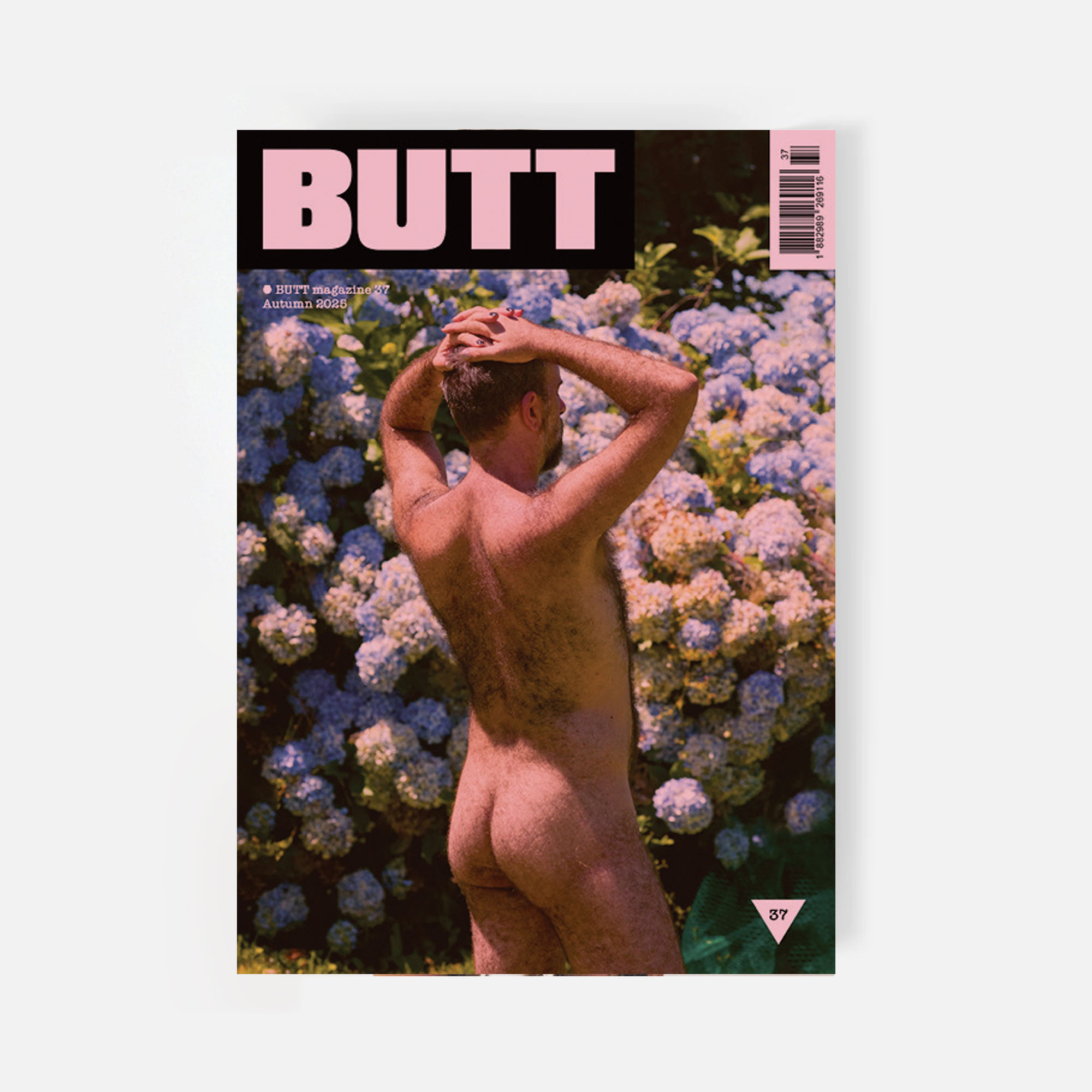BUTT magazine n37 Magazine print cover with naked man in front of roses Naked man butt