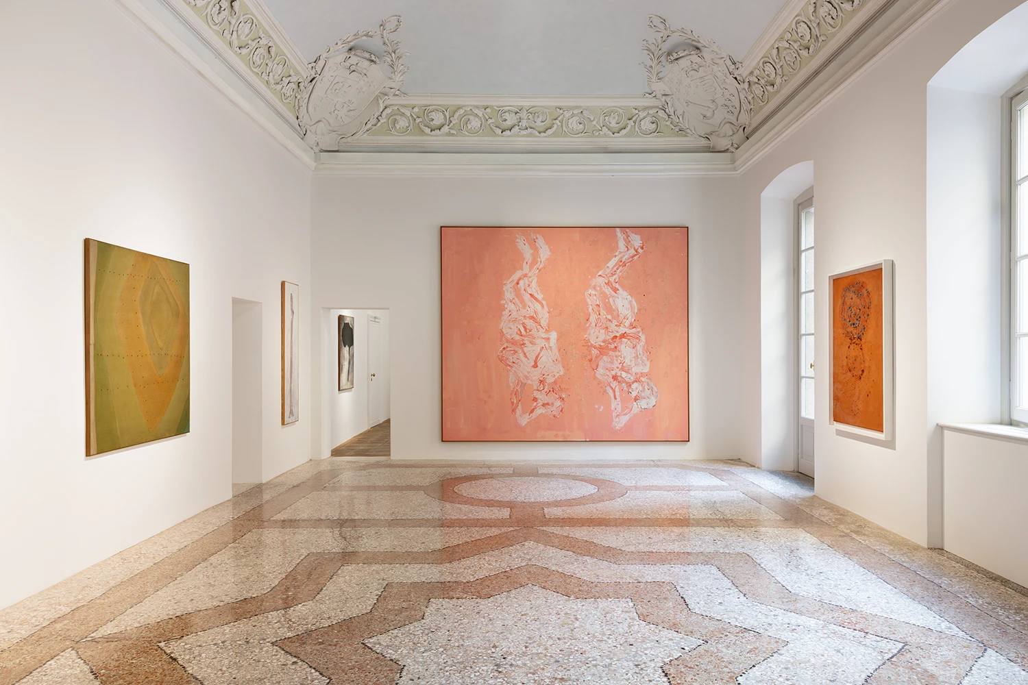 Georg Baselitz and Lucio Fontana, L'aurore viene, installation view at Thaddaeus Ropac Milan, September 2025. Photo: Roberto Marossi. Courtesy Thaddaeus Ropac gallery, London · Paris · Salzburg · Milan · Seoul.