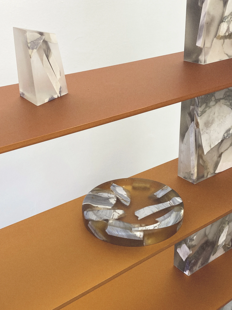 Marble Pieces locked in Resin, Payam Akari and Omniaworks, Lake Como Design Festival 2025