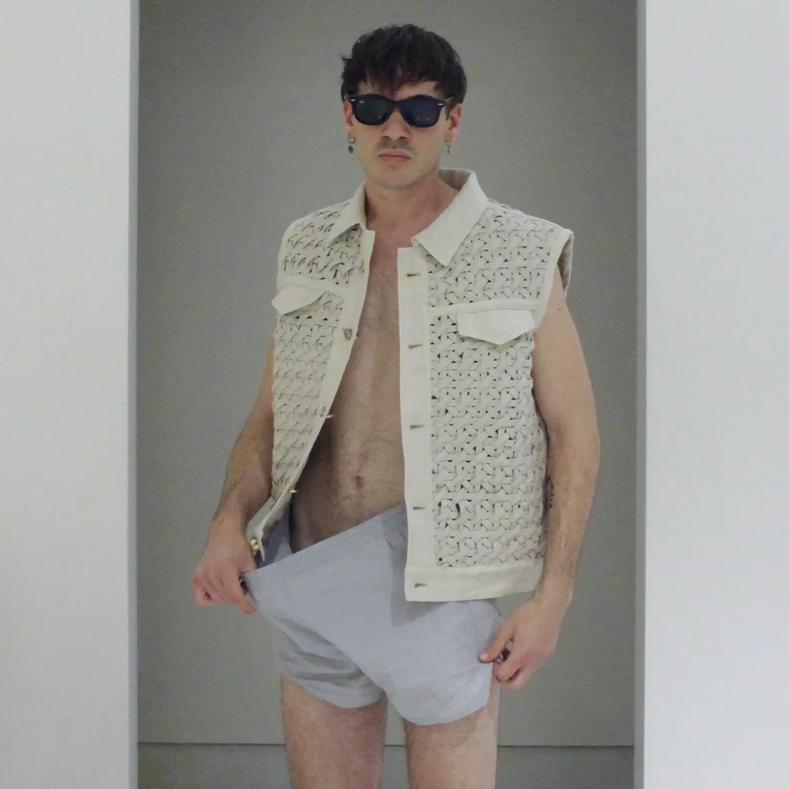 Lampoon Handwoven Hemp Vest with Canvas Details and Brass Buttons
