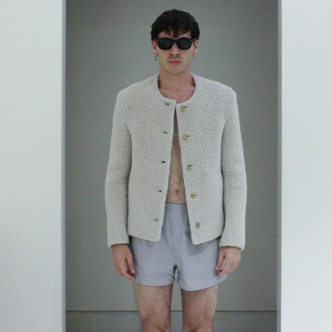 Tyrolean Sarner Jacket in Hemp and Italian Wool with Brass Cufflinks