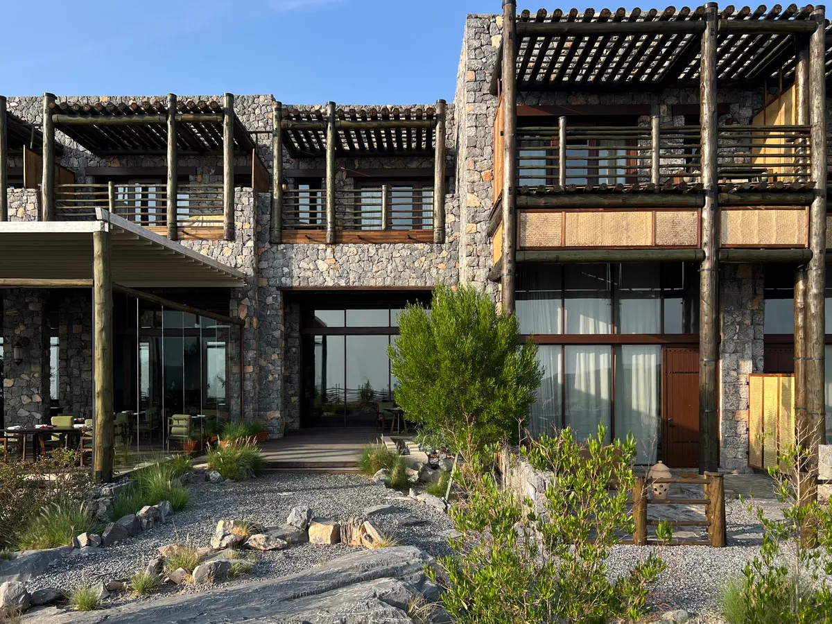 Alila Jabal Akhdar, local grey ston and timber