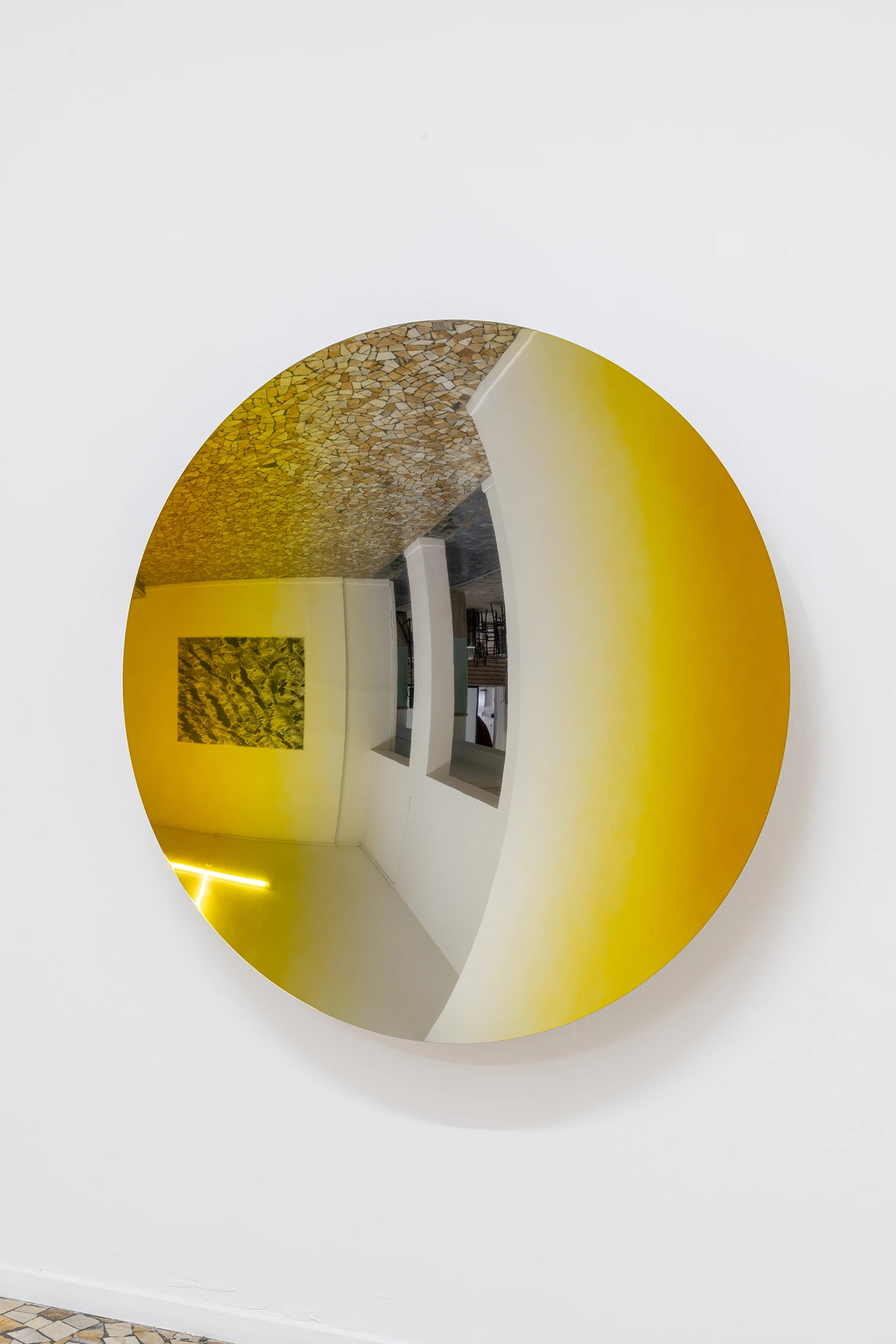 Anish Kapoor, Pagan and Spanish Gold mix to Clear, 2019,exhibition view The Ability to Dream, San Gimignano 2022. Courtesy of the artist and GALLERIA CONTINUA, photography Ela Bialkowska, OKNO Studio