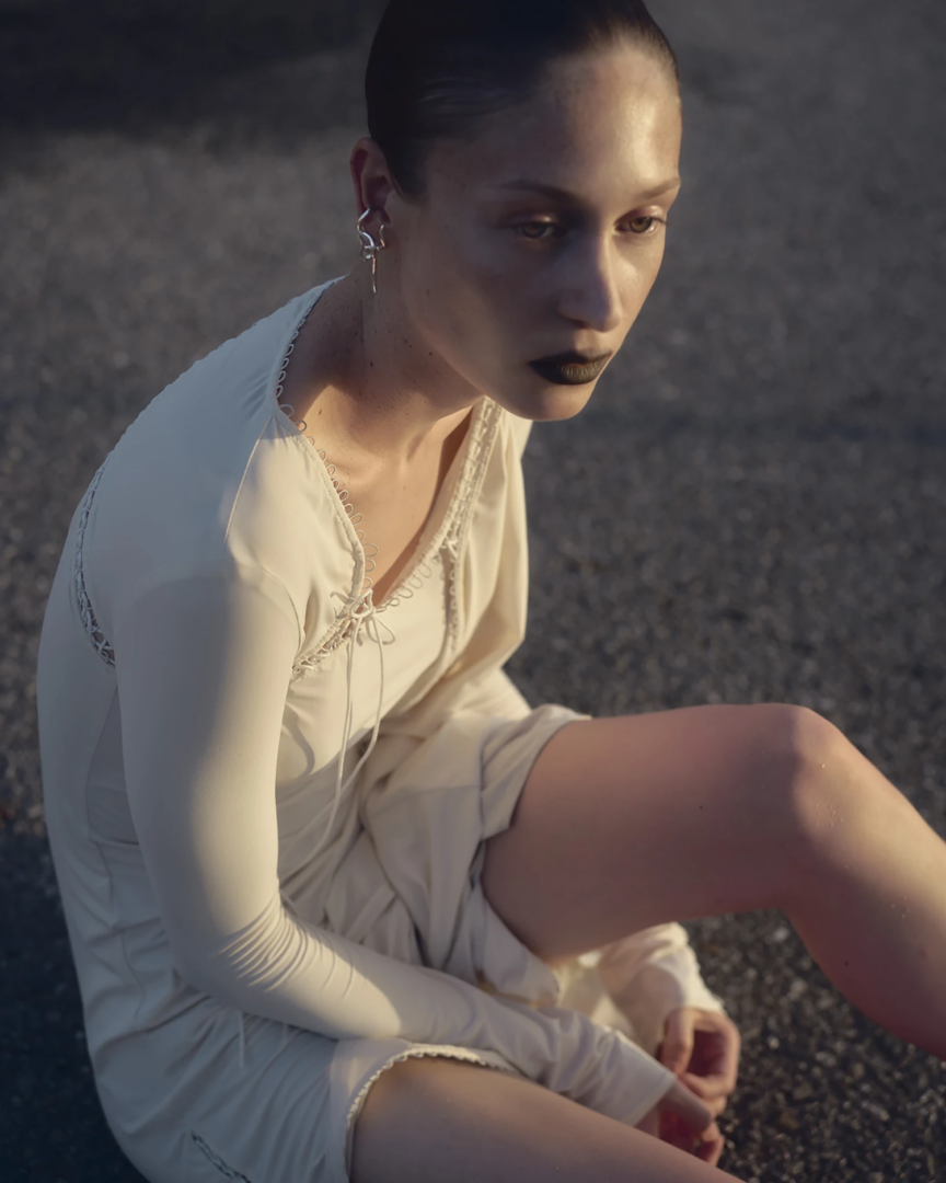 Dress Kriba, earring Lucas Bayers. Photography Timothy Schaumburg, styling Niki Pauls